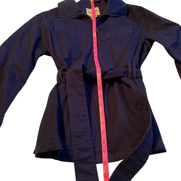 Maurices Navy Blue Cotton‎ Utility Jacket Belted Zip Front Women's Size M - Picture 12 of 13